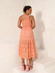 VESTIDO MIDI NO LASIE NULA MANGA - Coral - Visão 3