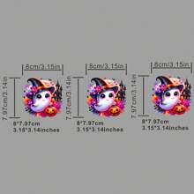 3 قطع / 3 قطع / 4 قطع من ملصقات الزي ذات موضوع هالوين، عناصر زهرية وخفافيش طائرة جميلة، قابلة للغسل من الدرجة الأولى، ملصقات نقل حراري للملابس والقمصان والحقائب والوسائد والشارات والقبعات البيسبول وغيرها