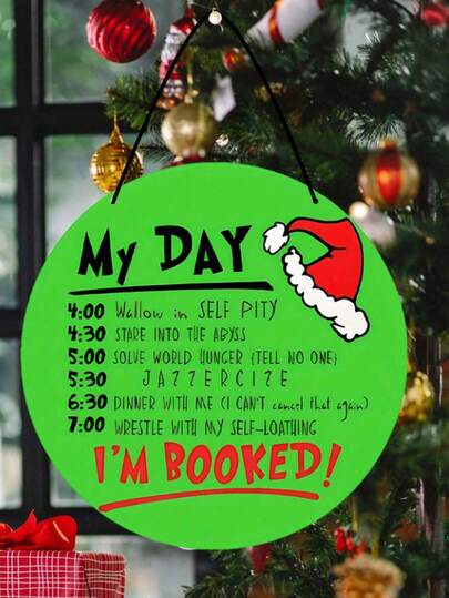 1 pieza Planificador decorativo navideño divertido, Placa de madera redonda navideña, Decoración única e interesante para personalizar tu espacio, Decoración navideña perfecta para fiestas y celebraciones, Decoración navideña humorística y extravagante - Regalo ideal para amigos y familiares durante las fiestas