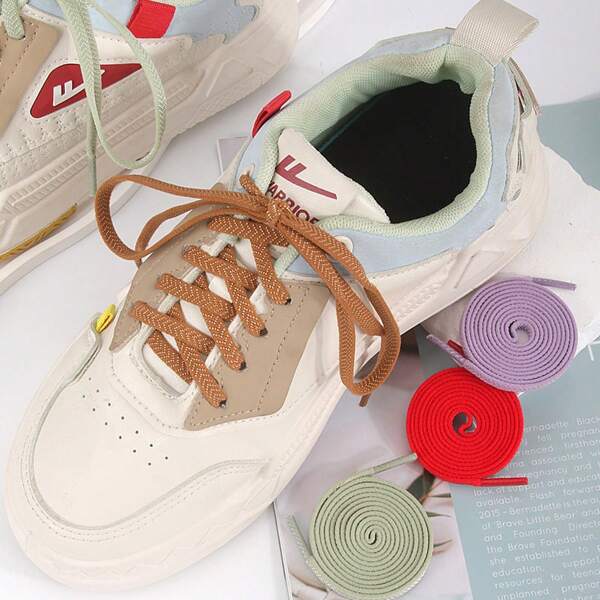 Woven Arrow Pattern Shoelaces, Small White Shoes Laces, Flat Multicolor Shoelaces For Sneakers And Casual Shoes