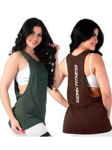 Work Fitness Kit 2 Women's Long Sleeve Tank Top Gym - 綠色和棕色 - 查看 1