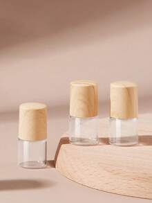 玻璃 1/2/3/5/10ml 滚珠瓶空滚珠精油瓶香水样品分配瓶带钢球和木纹盖透明小瓶旅行必需品，3 件装旅行必需品，适合度假旅行瓶 - 無色 - 查看 8