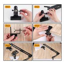 Adjustable Metal Embroidery Hoop Stand, Folding Embroidery Hoop Holder And 16 Pieces Embroidery Needles - Black - View 5