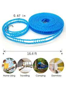 1pc Solid Windproof Clothesline,3 Meters/5m/8m/10m Portable Clothesline, Upgraded Thicker Clothesline, Non-Slip & Anti-Wind Drying Rope, Camping Clothesline, Indoor/Outdoor Laundry Supplies, Outdoor Camping Accessory, Bathroom/Dormitory Supplies, Random Color