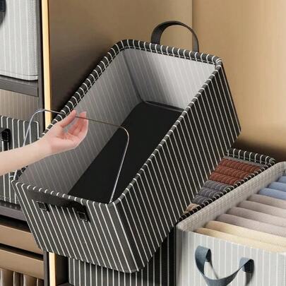 多功能宿舍收纳玩具衣服收纳盒灰色无隔断收纳盒抽屉式衣服裤子收纳盒