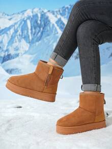 Bottes de neige à fermeture éclair latérale pour femmes pour l'extérieur en hiver