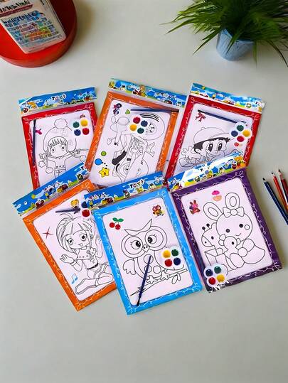 5 peças/10 peças/15 peças Livro de Colorir em Aquarela, Técnica de Pintura em Aquarela DIY, Pintura de Grafite Educacional, Adequado para Estudantes, Escolas, Volta às Aulas, Professores, Presentes de Festa de Aniversário