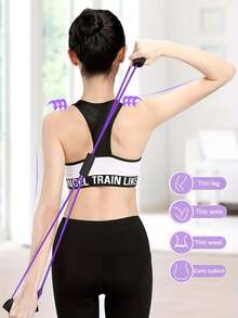 New 8-Shaped Gravity Stretch Band With Handles - Stackable TPE Resistance Bands For Yoga, Pilates, Arm & Leg Stretching - Blue/Purple/Pink/Green/Black - Ideal For Beginners & Home Workouts, Yoga Accessories | Versatile Exercise Tool