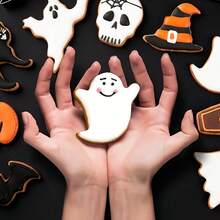 1 szt. foremka do ciastek w kształcie ducha ze stali nierdzewnej, materiał odpowiedni do ciasta na imprezę halloweenową, prezenty na Halloween