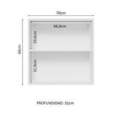 Glamy Madesa 70cm Kitchen Upper Cabinet Cupboard With 2 Doors White/Rustic Color - White and Brown - View 3