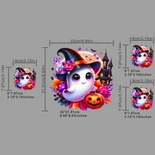 3 قطع / 3 قطع / 4 قطع من ملصقات الزي ذات موضوع هالوين، عناصر زهرية وخفافيش طائرة جميلة، قابلة للغسل من الدرجة الأولى، ملصقات نقل حراري للملابس والقمصان والحقائب والوسائد والشارات والقبعات البيسبول وغيرها