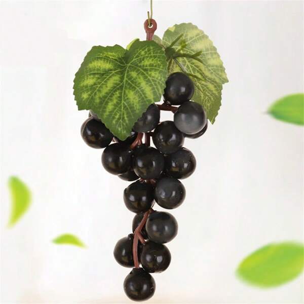 Racimos de uvas simuladas de plástico PVC con escarcha para decoración de techo interior, fruta falsa