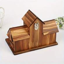 1pc Rustic Outdoor Wooden Bird House With Multiple Rooms, Suitable For Various Small Birds, Multi-Level Hanging Bird Feeder, Suitable For Yard And Outdoor Decor