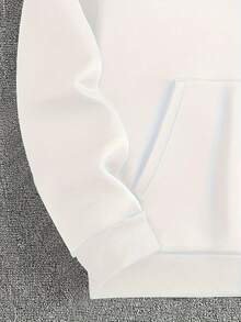 Sudadera con capucha de terciopelo para hombres, estampado de coches de otoño e invierno, sudadera deportiva versátil y casual suelta con capucha - Blanco - Ver 5