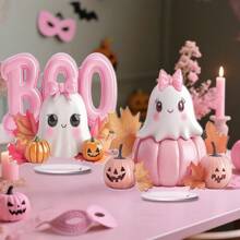 1/2/4/8件卡通粉色幽灵南瓜BOO桌面装饰趣味多用途2D亚克力牌匾家居宿舍办公室秋季万圣节礼物用品 - 彩色 - 查看 12
