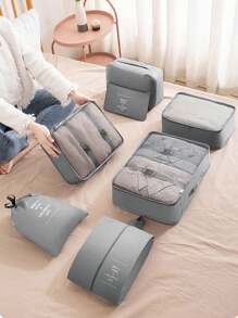 8-pack, Voyage, koffer, Sac de Voyage, reisopbergset, geschikt voor kleding, schoenen en toiletartikelen - duurzame polyestervezel, handwasbaar, ideaal voor zakenreizen en vakanties, onmisbaar op vakantie | Modieuze reisuitrusting | Duurzame stof, reisopbergtas, set beautytassen