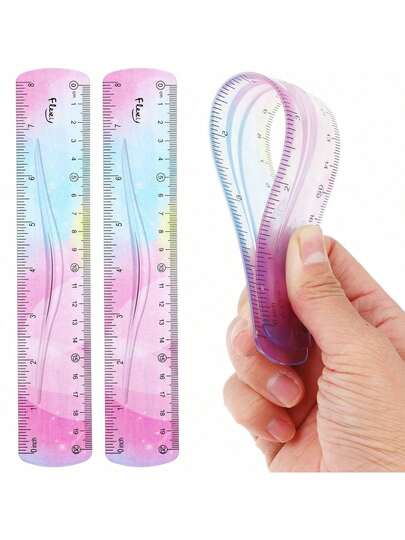 1 pezzo Righello flessibile, 15cm/20cm/30cm Righello in plastica infrangibile, bordo diritto, righello morbido e pieghevole per scuola, ufficio, bambini e adulti (15cm/20cm/30cm)