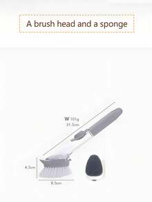 1pc Viral Liquid Refillable Long Handle Sponge Cleaning Brush, Multi-Functional Slouchy Dishwashing Brush With Replaceable Head, Can Add Detergent, Suitable For Kitchen, Restaurant
