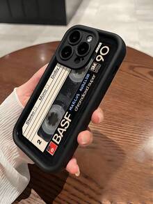 磁带绘画图案防震手机壳适用于 13/16/15/14/13/12/11/Pro/ProMax/X/XR/XS/7/8/PLUS、/Redmi/OPPO/Vivo/Infinix 防水防摔防刮 - 黑色 - 查看 5