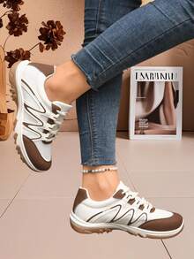 女士休闲运动鞋，新款透气网眼平底鞋，百搭时尚舒适轻便防滑跑步鞋