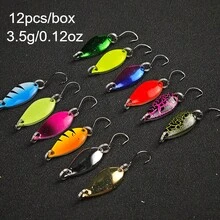 AVLCOAKY 12pcs/Set Metal Fishing Spoons Hard Sequin Swimbait VIB Lures