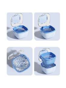 1pc Double-Layer Portable Dental Retainer Box, ABS Sealed Orthodontic Retainer Storage Box, Invisible Retainer Orthodontic Retainer Storage Box, Odorproof, Moisture-Proof, Compact Design, No Battery Required, Suitable For Home And Travel Use, Portable Denture Storage Box, Home Organization Storage Box, Double-Layer Dental Box, Retainer Box, Invisible Retainer Storage Box, Summer Travel Tooth Protection Box
