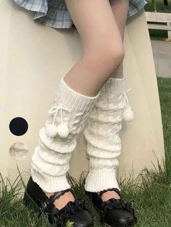 1/2 paires de jambières torsadées de couleur unie , convenant pour un port quotidien, style Y2K