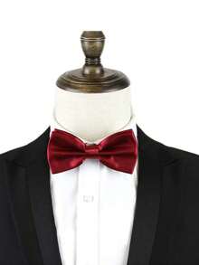 1pc Men's Solid Color Double-Layer Bowknot, Business Formal Suit Bowtie For Groomsmen, Wedding Party, 1200 Needle Fabric