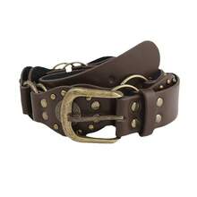 1 Piece Retro Western Style Hot Girl Rivet Eyelet Patchwork Wide Belt Personality  Punk Buckle Waist Belt Versatile, Vintage Belts Belts For Women Western Belt - 重工鉚釘氣眼皮帶(110CM) - 查看 5