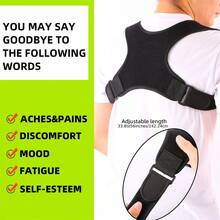 ComfortFit Posture Corrector For Men & Women - Adjustable, Breathable Orthopedic Brace - Seamless Upper Back, Spine, Neck & Shoulder Support - Ideal For Daily Wear, Clavicle Stabilization - Promotes Healthy Posture, Prevents Slouching - Black - View 7