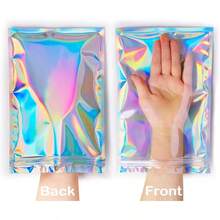 Smell Proof Bags And Resealable Foil Pouch Mylar Sample Bag Great For Party Favor Food Storage Holographic Color (50pcs6x9 Inch) - 50pcs-6x9 inch - View 5