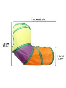 Túnel plegable para gatos, túnel de combinación de 4 vías arcoíris para gatos y conejos, tubo plegable para interiores/exteriores, fácil de transportar - Multicolor - Ver 11