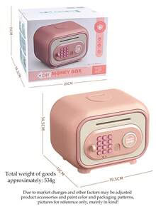 Electric Large Capacity Piggy Bank, Automatic Money Rolling, Fingerprint/Password/Key Unlocking, Switchable Chinese/English Voice, Gift For Boys & Girls, Some Accessories Random, Batteries Not Included - Multicolor - View 8