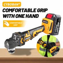 CYBOBAN电动工具，直径100mm的小型角磨机，21V锂电池切割机，兼容大易4.0Ah大容量电池，机身机械感强。