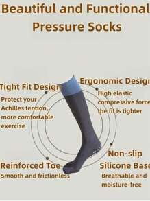 A Pair Of Women's Winter Yoga Five-Toe Socks, Knitted Fabric, Anti-Slip Pilates Leggings, Calf Socks Ballet, Only Hand-Washable, Suitable For Fitness And Young People, Running, Yoga, Fitness, Cycling, Middle Calf Compression Socks