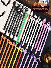 20 piezas/10 piezas/5 piezas Bolígrafos de gel con tema de Halloween, recarga de 0.5 mm, bolígrafo de gel con diseños de dibujos animados, una variedad de diseños lindos, adecuado para el hogar, la escuela, la fiesta de Halloween, regalos de Halloween, premios para estudiantes, herramientas de escritura, bolígrafos a base de agua, bolígrafos para firmar, papelería decorativa, regalos para fiestas, suministros de oficina, regalos divertidos para amigos