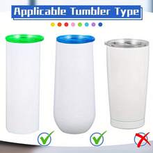 5-Pack 20oz Skinny Tumbler Replacement Lids, Plastic Splash Resistant Covers, Spill Proof, For Tumbler Cooler Cups, Assorted Colors - 變體1 - 查看 6