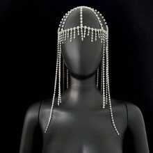 Nuevo accesorio para el cabello con borlas y rhinestones brillantes para mujer, diadema con rhinestones de moda, accesorios para el cabello para actuaciones en el escenario