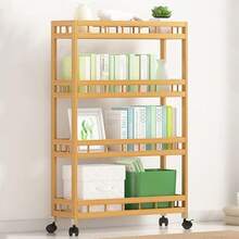 SURUIHK Bamboo Kitchen Rolling Cart, Removable Wood Trolley Island Cart With Multi Layer Storage Shelves, Utility Storage Rack On Wheels For Kitchen, Coffee Bar And Home Organizer - 三層(50x18x72公分) - 查看 8