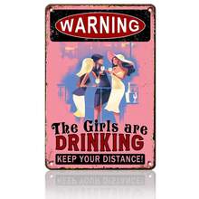 1 Pcs 8" X 12" Funny Bar Sign - Girls Are Drinking Again! Unique Gift For Hen Night. Home Decor Rustic Metal Plaque, Bar Pub Games Room Decor Rustic Style Decor Metal Tin Sign Outdoor Indoor Wall Panel Retro Vintage Mural Gift Ideas Funny Tin Sign Tin Decor Vintage Inspired Wall Poster Men'S Cave Courtyard Garden Wall Decor, Home Decoration, Metal Sign Gift, Wall Art Wall Decor For Home Kitchen Bar Patio Room Garage Retro Tin Poster Plaque 8X12 Inch - Kiểu-2 - Xem 4