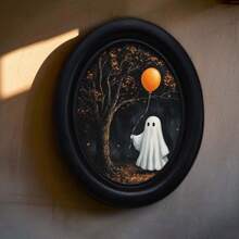 Vintage Two Crows On Rose Wall Art - Handcrafted Wooden Decor, Oval Animal Landscape Sign (5.25x4.16 Inches), Perfect For Halloween, Christmas & Thanksgiving, Christmas Decor