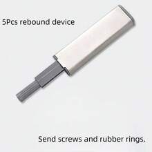 1/5/10/12件不锈钢橱柜门缓冲阻尼器，按压开启式，无把手，隐藏式磁性门锁，适用于客厅、厨房、卧室橱柜 - 銀色 - 查看 10