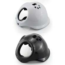 Cascos para mascotas perros con agujeros para las orejas, casco de seguridad ajustable para motocicleta de mascotas, casco de locomotora para mascotas, accesorios elegantes para perros