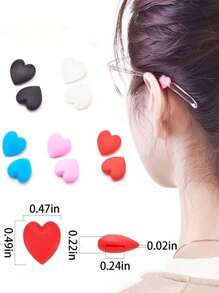 2/10/20个装心形硅胶圈防滑耳塞固定眼镜防滑神器柔软硅胶防滑舒适