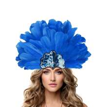 1 件女士羽毛头饰羽毛亮片头饰狂欢节头饰服装歌舞女郎配饰，万圣节