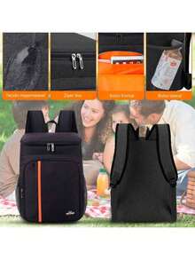 Thermal Backpack Cooler Capacity 23L Waterproof Portable Picnic Hot Cold Ref MM.Loja - Gris - Ver 8