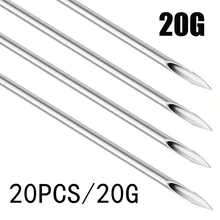 316 Stainless Steel Needles - 12G, 13G, 14G, 16G, 18G, 20G, Suitable For Ear Cartilage, Ear Lobe, Helix, Conch, Nose, Tongue, Eyebrow, Lip Piercing Tools - Silver - View 16