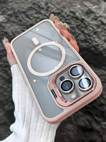 高级加厚磁吸防震手机壳，适用于 16/15/14/13/12/11 Pro Max Plus，包含支架和后盖玻璃保护膜，防水、防震、防刮。