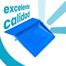 40L 2-In-1 Trash Can With Rocking Lid And Plastic Dustpan - Blue - View 6