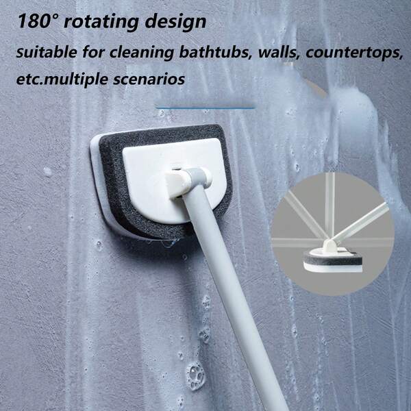 Cepillo de limpieza ergonómico de esponja para baño, bañera y azulejos - Herramienta doméstica multiusos para una limpieza y un rendimiento sin esfuerzo